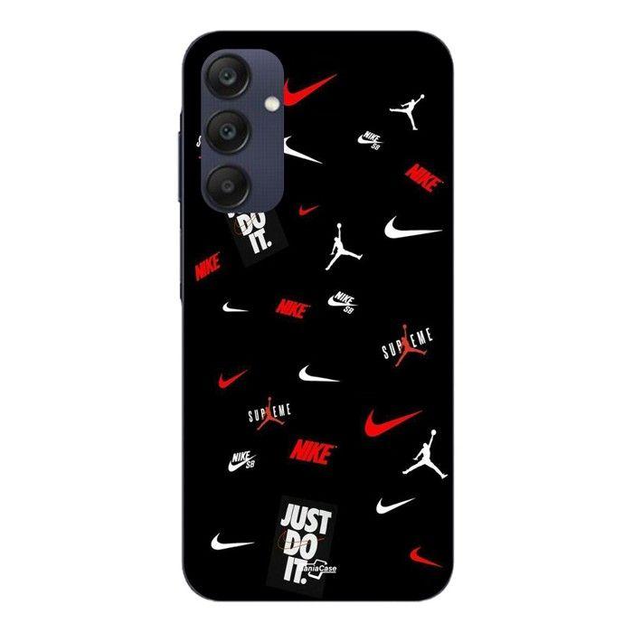 Case For Samsung Galaxy A25 NIKE JORDAN White Red Black Background Maniacase