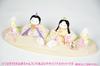 Ryukodo Hina Dolls with Original Rabbit Two Plump Hina Asanoha Compact Emperor and Empress Chirimen Fabric Hina Small Mini Hina Dolls Stand Display