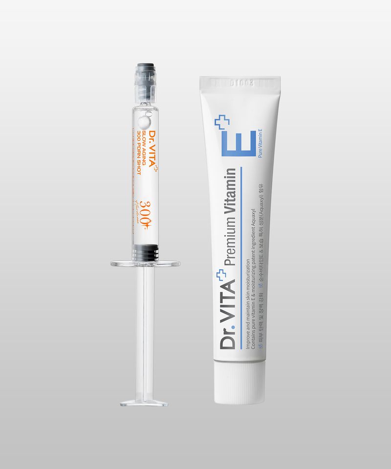 [3-Piece Trial Sample Gift] Slow Aging PDRN Shot 300 4.5ml + Premium E Cream 30ml 2-Piece Set