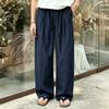 Chinese style summer thin Lyocell Tencel rain dew linen cotton and linen pants men's wide-leg old money style hemp pants