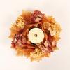 Thanksgiving Maple Leaf Garlands Decorative Candle Rings Dining Room Decoration Autumn Wreath Candlestick Holder