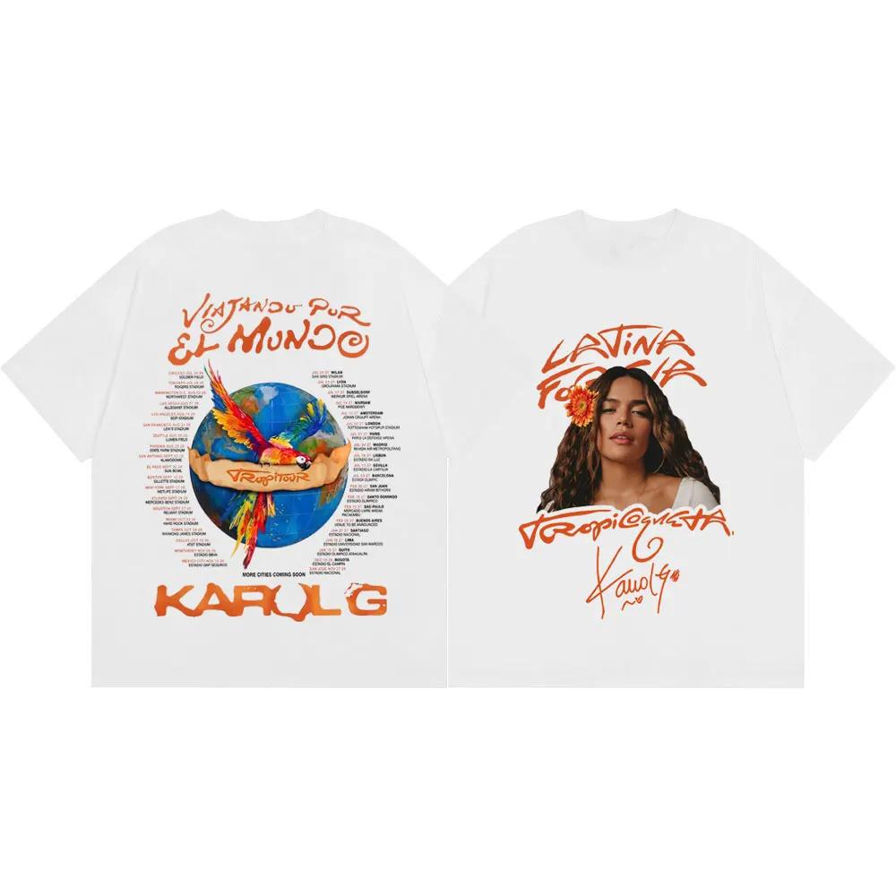 Sängerin Karol G Tropicoqueta Tour 2026 T-Shirt Herren Damen Harajuku Y2k Ästhetische T-Shirts Sommer Mode Lässiges Oversized T-Shirt