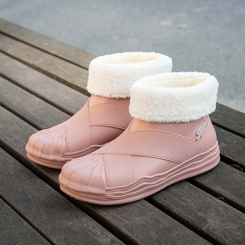 Women's New Fashion Waterproof Short Tube Adult Non-slip Rubber Shoes
