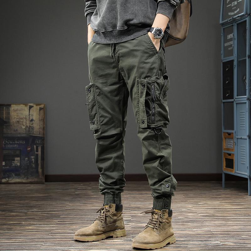 Men's Tactical Slim Fit Retro Washed Overalls for Autumn/Winter - Heavy-Duty, Cuffed Casual Pants