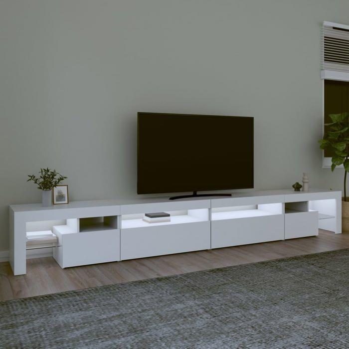 VidaXL Meuble TV avec Lumières LED Centre de Divertissement Rangement Meuble Média Meuble de Salon Salle de Séjour Maison 3152802
