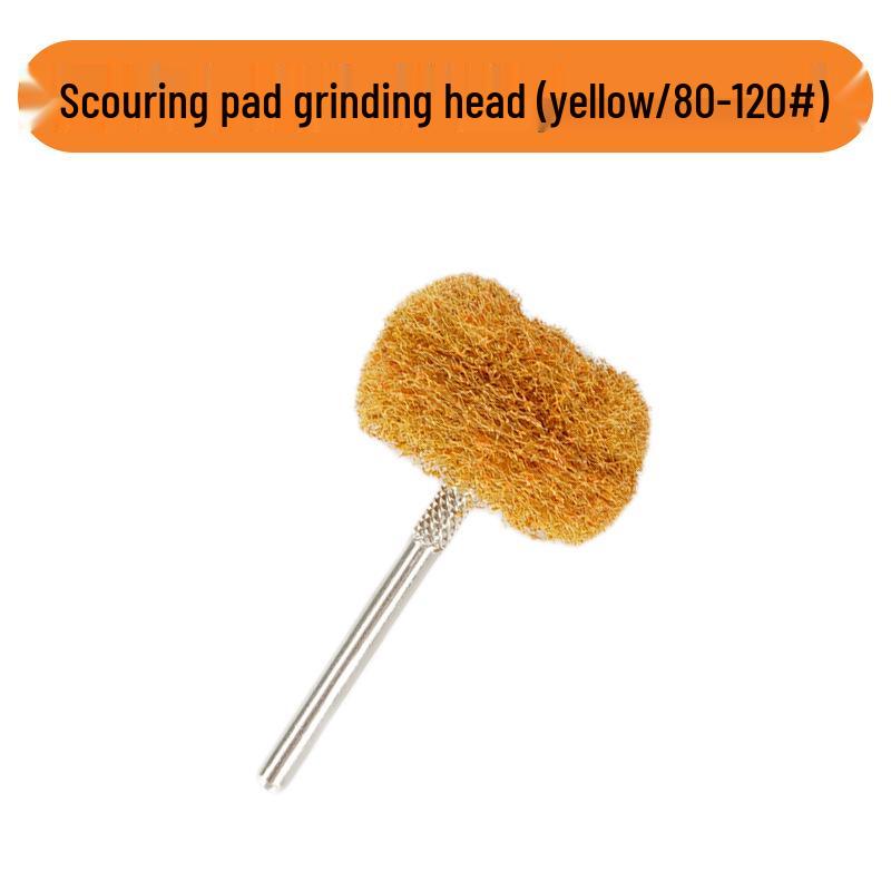Nylon Fiber Scouring Pad with Handle - Mini Wool Round Head Polishing Brush for Woodworking