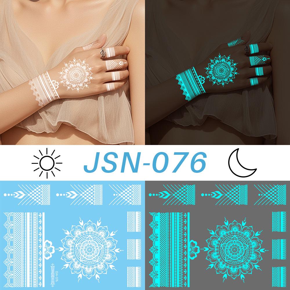 Adesivi Tatuaggio Ricaron 2024 Henné Luminoso & Farfalla Bianca per Viso & Braccio