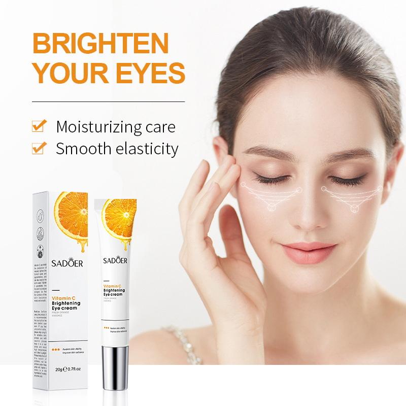 

Sadoer 20G Vitamin C Eye Cream Firming Moisturizing Brightening Anti Dark Circles Eye Bags Anti-Puffiness Beauty Eyes Skin Care onesize