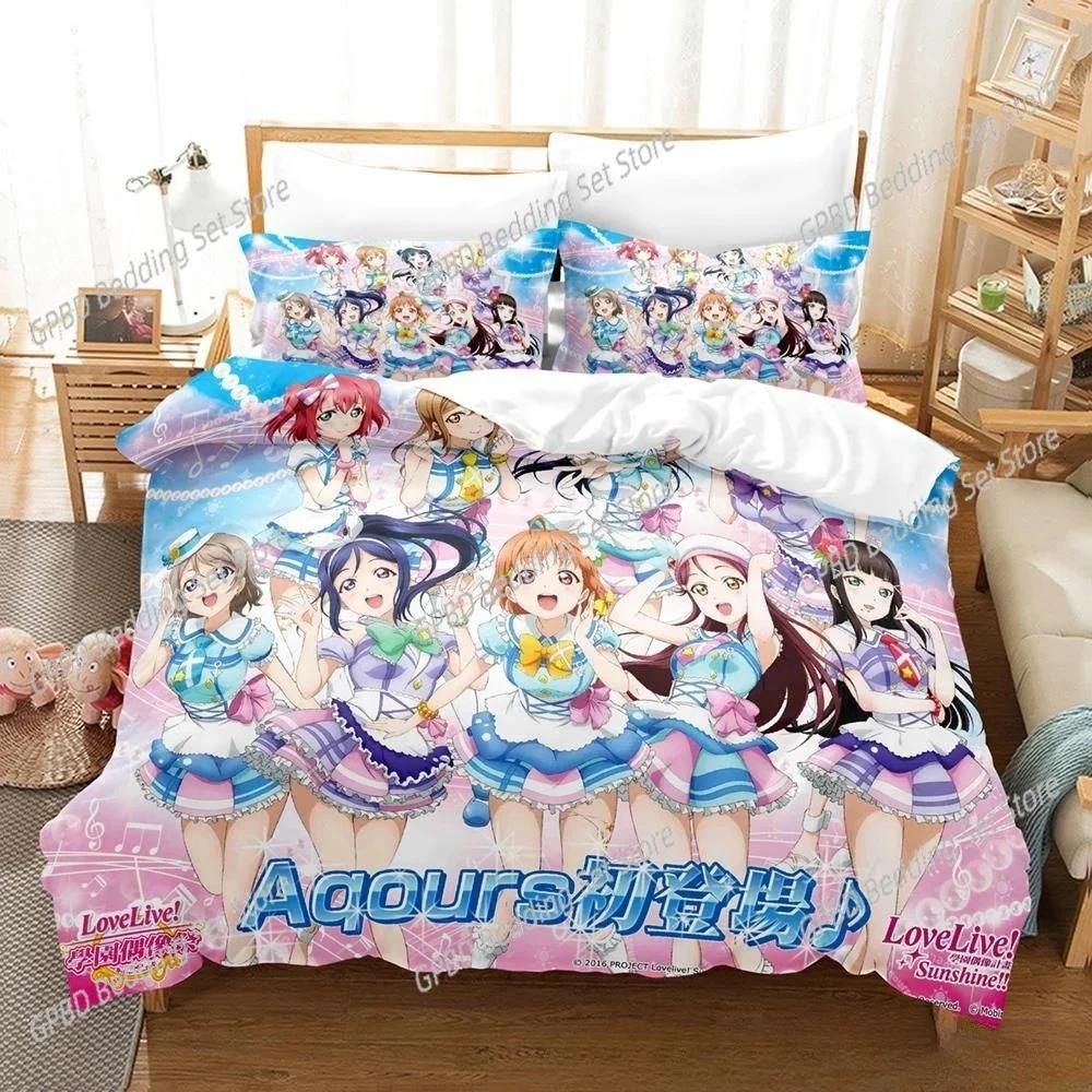 

Comforter Fashion Kawaii Love Live! Bedding Set 3D Printed Suitable For Bedroom Kids Home Textile Comforter (quilt)-EU Single(135*200cm)3pcs
