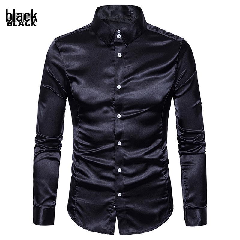 Men's 2026 Autumn Long Sleeve Shiny Casual Fashion Shirt - European Size