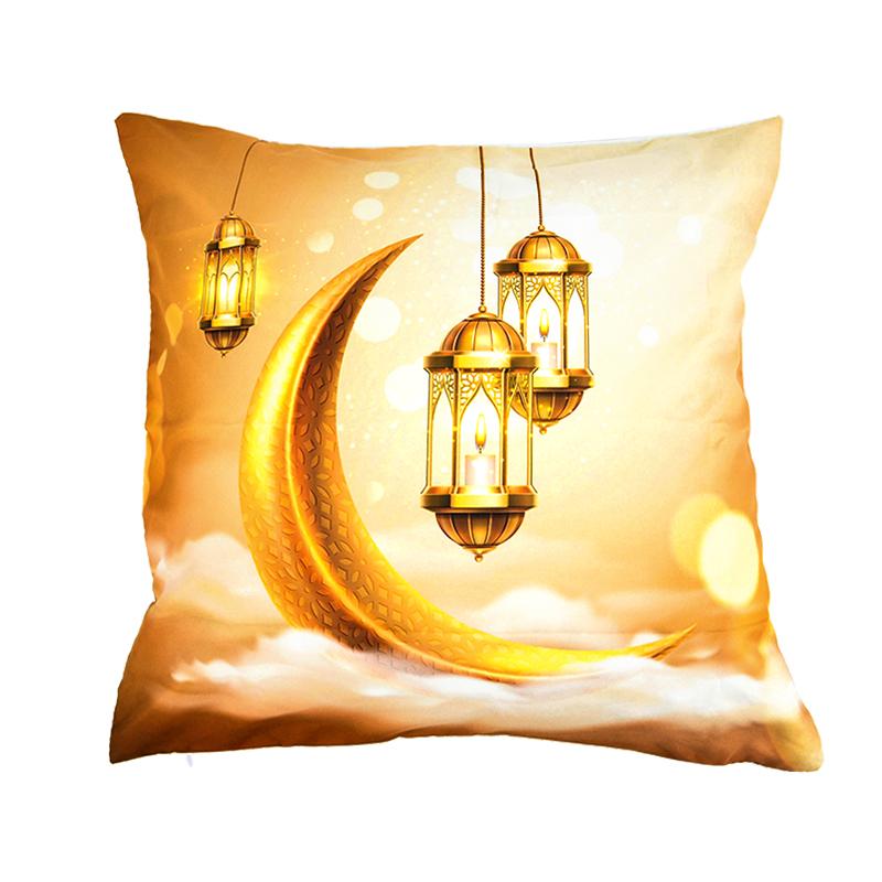 Home Decor Ramadan-themed Moon & Lantern Printed Pillowcases Pattern Cushion Cover Suitable for Sofa Bedroom Car Pillow Cover