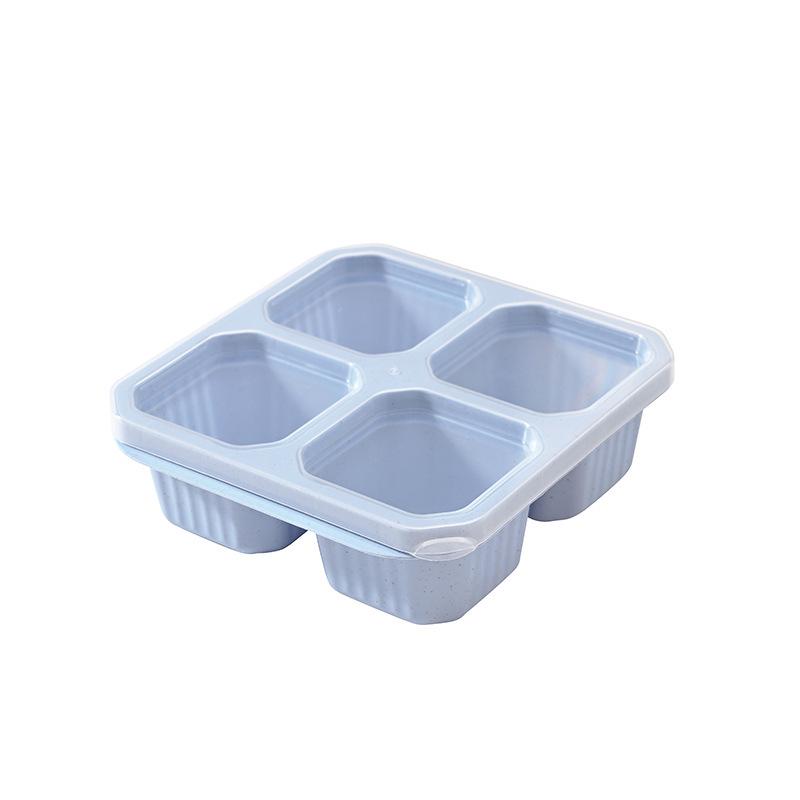 Wheat Straw Airtight Snack Box, Four Compartments for Nuts, Candy, Pastry, and Fresh Food Storage