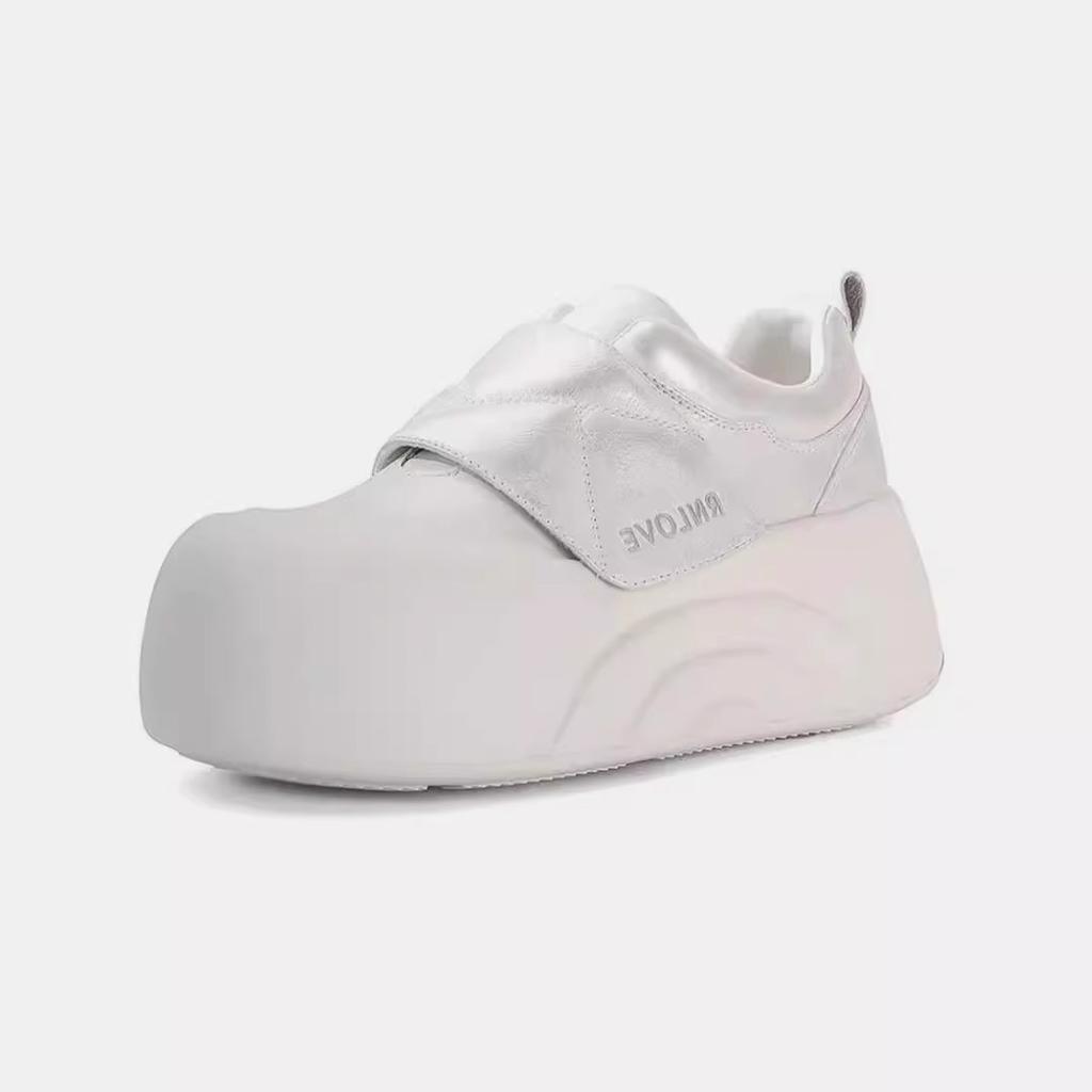 Thick-soled casual board shoes women's muffin heightening versatile sports soft-soled white shoes