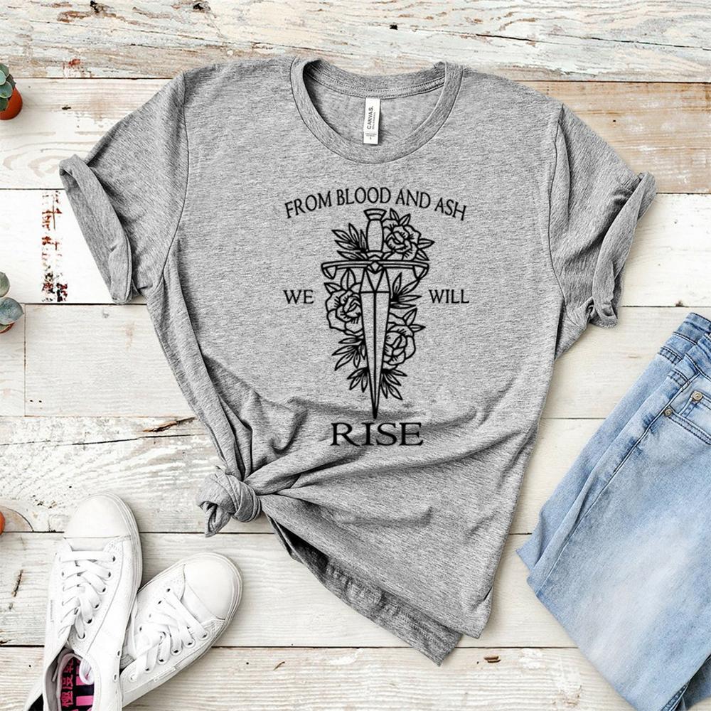 FBAA Red Pearl Shirt From Blood and Ash We Will Rise Tshirt JLA Casteel DaNeer Poppy Balfour Bookish Merch Book Lover Tops Gift S