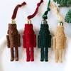 Walnut Soldier Decoration Pendant Flocked Material Christmas Decor Festive Flocking Nutcracker Hanging Ornaments Christmas