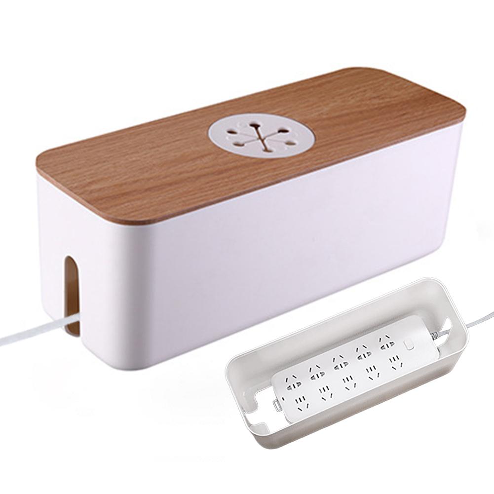 

Cable Management Box Cable Organizer Box Protect Cables Charger Socket Organizer Large Capacity for Hiding Messy Cables L белый