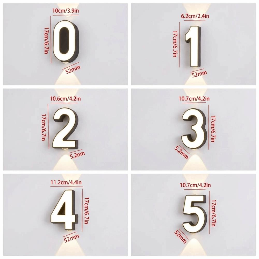 Minimalist Styling Nordic Modern LED Wall Light Simple Geometric Structure Waterproof House Number Plaque Lamp