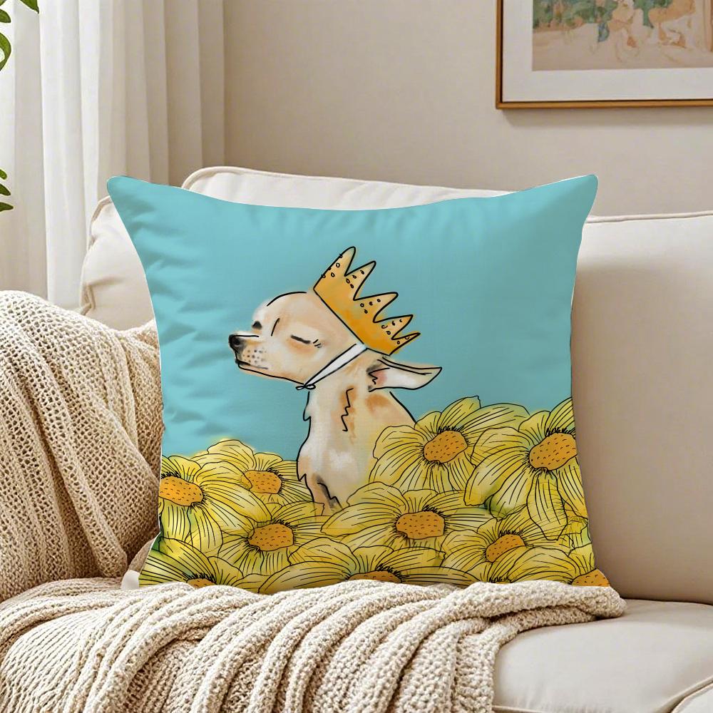 CChihuahua Cushion Cover Pillowcase Antidustmite living Room Sofa Decor Cushion Room
