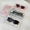 Sweet Pu Bow Glasses Case Women Portable Cotton Padded Anti Crush Sunglasses Storage Bag Cute Lightweight Eyewear Pouch Gift