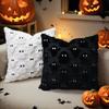1Pcs Halloween Imp Pillow Pillowcase Christmas Pvc Three-Dimensional Imp Embroidered Black And White Holiday Cushion Pillowcase