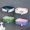 Wall-mounted Double Layer Soap Holder Punch-Free Draining Soap Storage Rack Soap Dishes  Shower