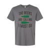 Unisex Beer Graphic Tee Shirt Featuring The Beers Are Calling I Must Go Quote Fo