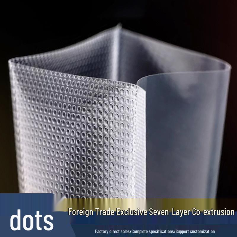 

Patterned Mesh Vacuum Seal Food Bag - Transparent, Round Dot Design, Fresh-Keeping, Household PA Roll Bag