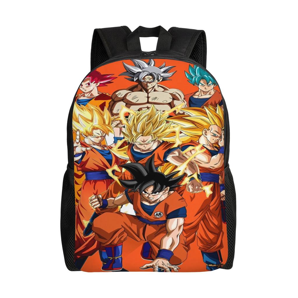 Dragon Ball Z Cartoon Rucksack für Männer Frauen Mode Schüler Tagesrucksack DBZ Goku Laptop Computer Umhängetasche Leicht