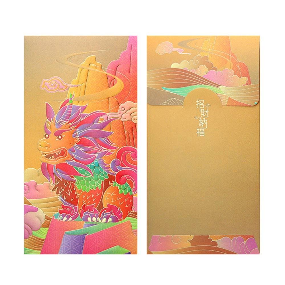 8PCS New Multicolor Red Envelope Bag Blessing Cartoon Pattern Red Packet Retro Style Crane Magpie Lucky Pocket Chinese New Year