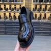 Big Head Leather Shoes European Station Men's Business Casual Chelsea Boots Square Head Black Non-slip Wedding Versatile Breathable