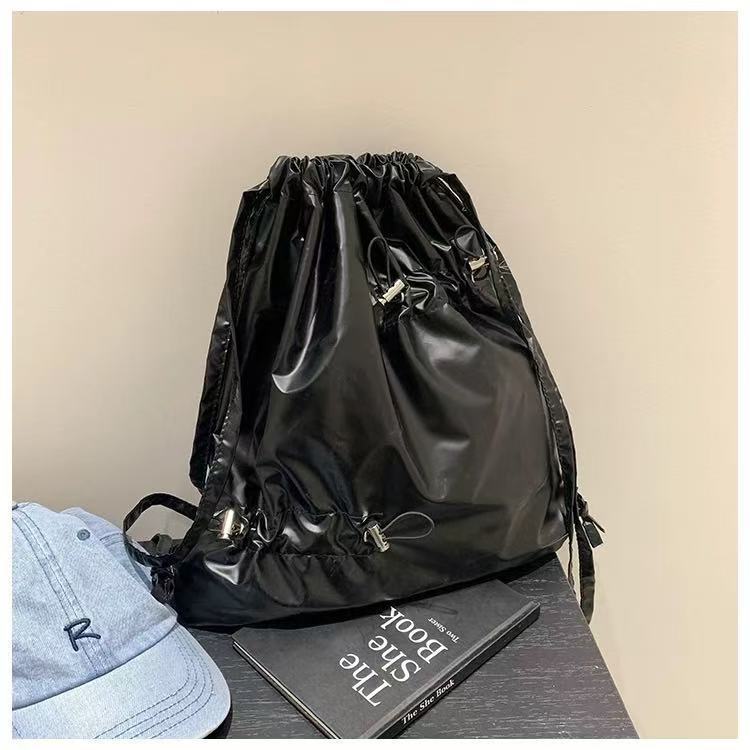 New handsome new niche drawstring design backpack versatile large capacity