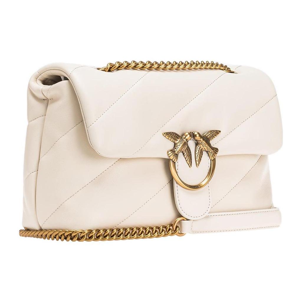PINKO Puff Sheepskin Crossbody Bag, Shoulder Bag Women's White 100038-A0F2-Z14Q