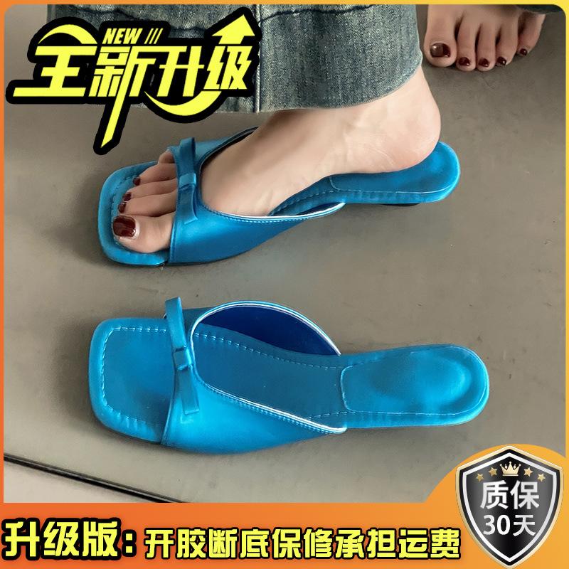 Silver wedge heel small cool slippers shoes new summer fashion low heel niche sandals