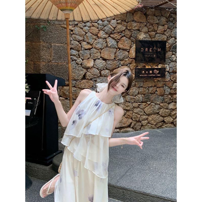 

Kumikumi Французский стиль Нежный Комплект Без рукавов Круглый вырез Свободный Жилет Женская одежда Лето Юбка с высокой талией Комплект из двух предметов Top L