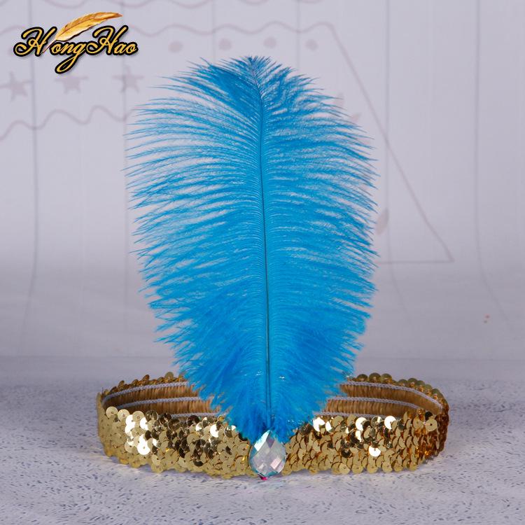 

Детская красочная повязка на голову с перьями и пайетками для индийских представлений