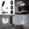 Smoke Face ProjectionLight with Skull and Palm Pattern360° Rotating LED USB Night Lamp for Living Room Halloween Christmas Decor