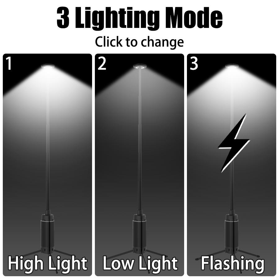 10800MAH Outdoor LED Camping Light Rechargeable Waterproof Lamp 180°Rotation Aluminum Alloy Retractable Table Lantern with Stand