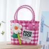 Small Fresh Plastic Woven Handbag Bow Handwoven Bag Wrench Gift Packaging Bag Bow Plastic Woven Bag