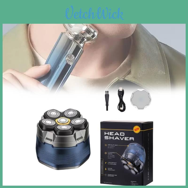 Electric Shaver With Magnetic Rotation Heads Rechargeable For Men Grooming
