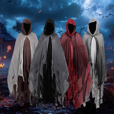 Halloween Hooded Cloak Adults Medieval Witch Wizard Cape Unisex Ghost Cosplay Scream Costume for Costume Party Cosplay