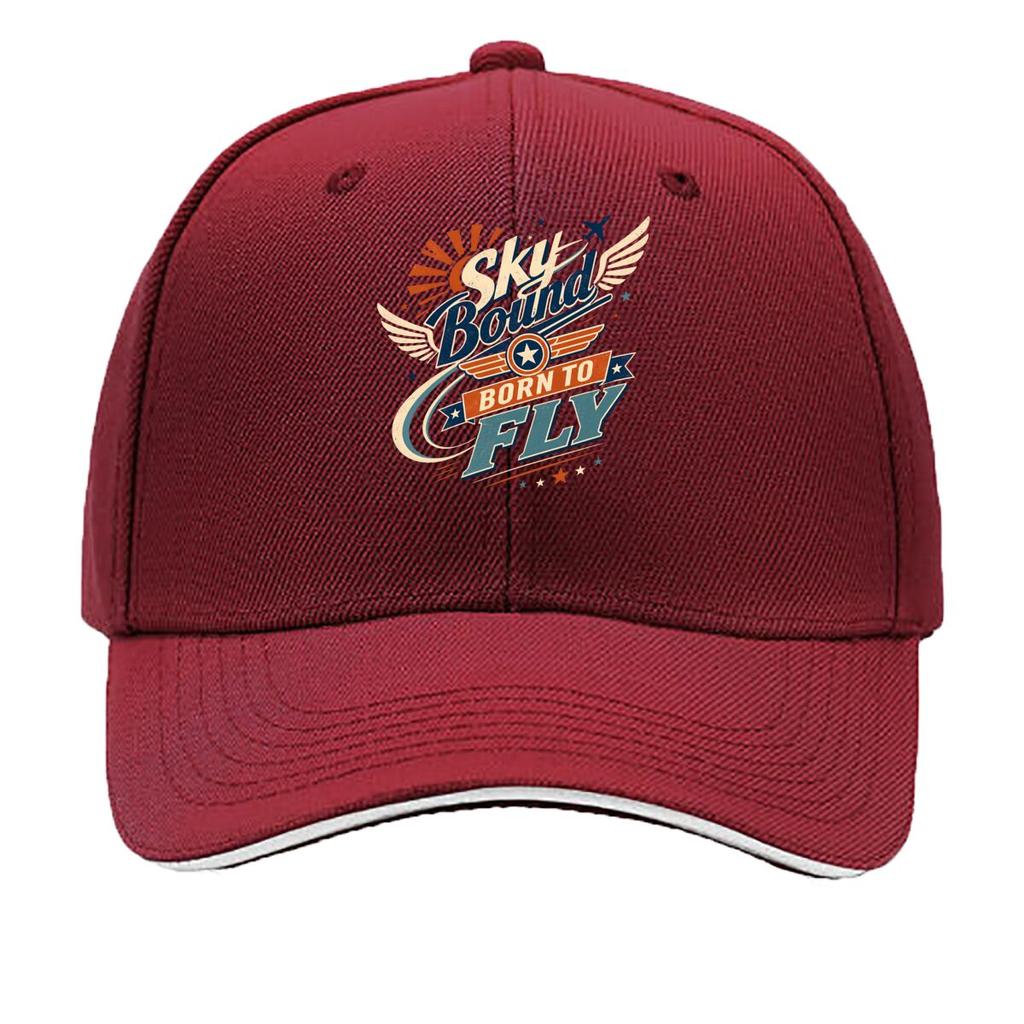 Sky Bound Born To Fly Sandwich Baseball Cap Sun Cap Outdoor Workouts Hat