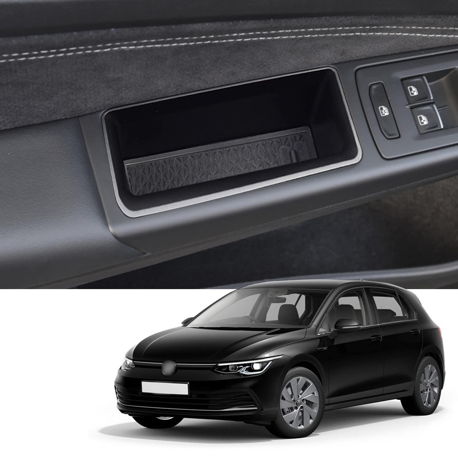 

Coleya Door Storage Box with Rubber Mat for Volkswagen Golf 8/8.5, ABS Material, Non-Slip, Small Item Storage, Car Accessories, Custom Parts (Door X4)