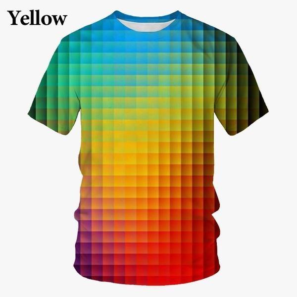 

Нова футболка з 3D-принтом Rainbow Light Vertigo Tshirt Hypnotic Tee Shirt Funny Unisex T-Shirt Short Sleeve XXXL небо синє кольору