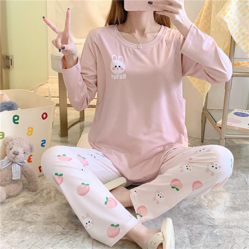 Spring Autumn Maternity Pajamas - Breastfeeding & Postpartum Nursing Homewear Set