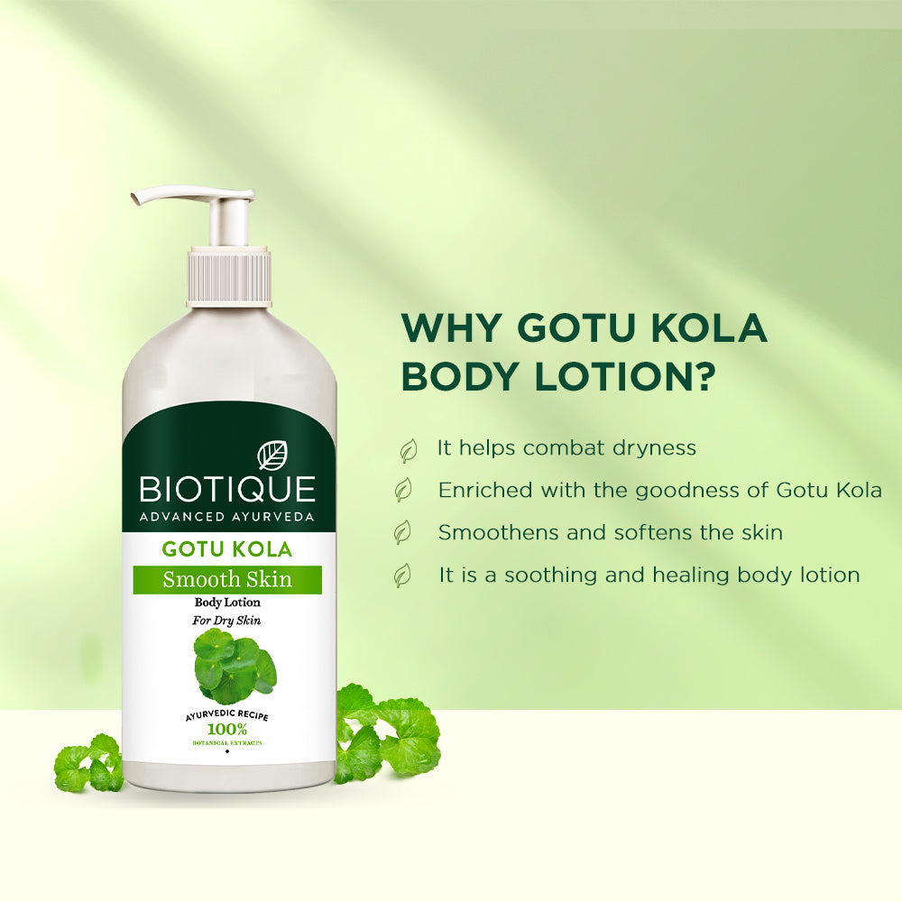 Biotique Gotu Kola Body Lotion For Dry Skin 300ml – Natural Hydration, Smooth & Soft Skin, Nourishing Cream