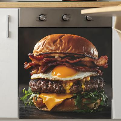 American Beef Burger Cucina Ristorante Casa Sfondo Paesaggistica Adesivi decorativi Autoadesivi