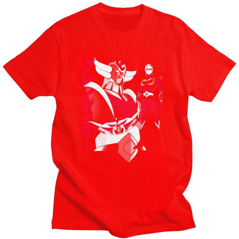 Custom Goldorak Gurendaiza T Shirts for Men Pure Cotton Tee Tops Anime Ufo Robot Goldrake Tshirts ShortSleeve Tshirt Clothes