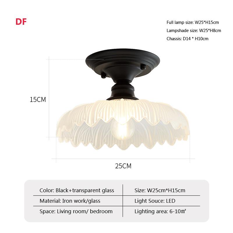 American Retro Ceiling Light Single Head Glass Cover Aisle Lighting Bedroom Corridor Staircase Balcony Creative Decor Lamp