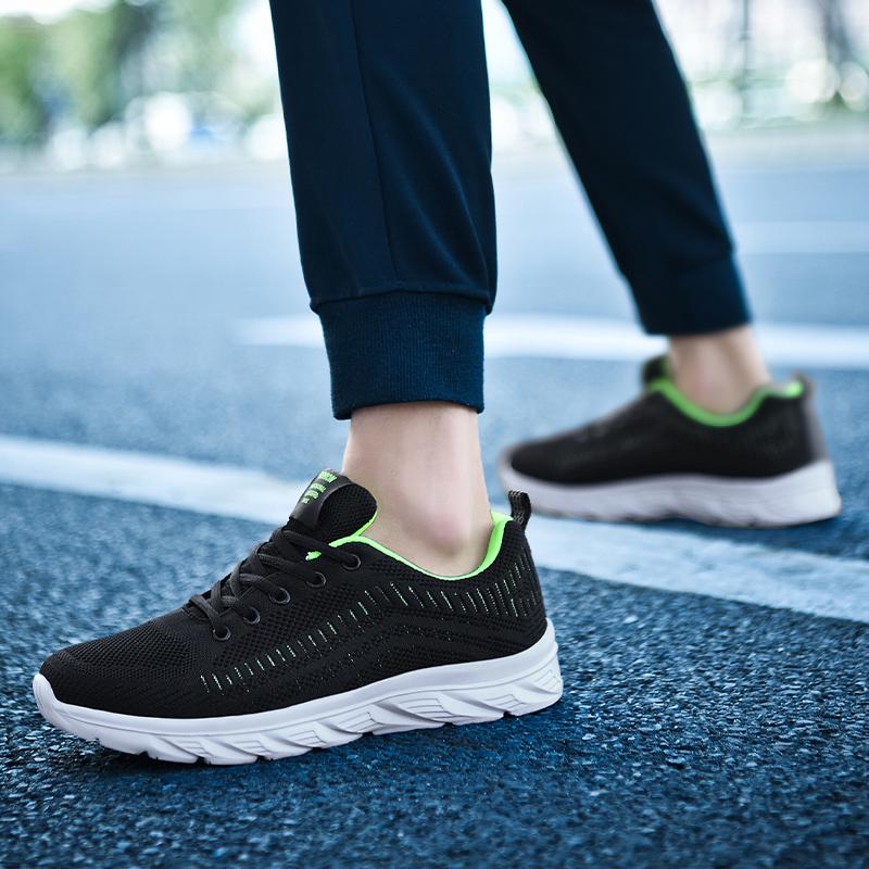 Мужская обувь Лето Черные сетчатые дышащие кроссовки Мягкая подошва Нескользящие — фото 15