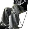 Men's Summer Trendy Wide-Leg Cargo Jeans with Large Pockets - Washed Retro Floor-Length Pants